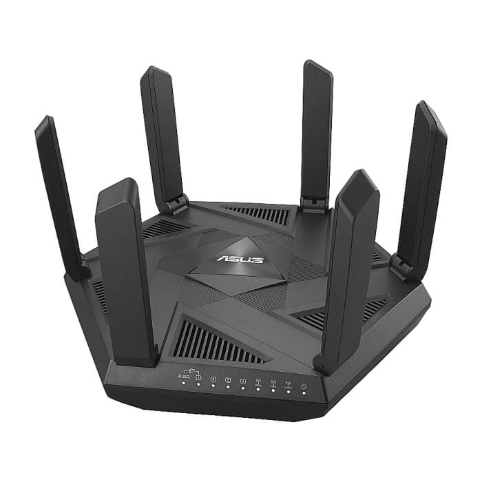 Asus Gaming Wireless Router, RT-AXE7800, AXE7800, Tri-Band, Quad-Core 1.7GHz CPU, 256MB/512MB Flash/RAM, 2.5G port, AiProtection Pro, Adaptive QoS, VPN Fusion, Instant Guard, IPTV, OFDMA, MU-MIMO, Beamforming, Link Aggregation, AiMesh, Black (тъмнейл - 4)