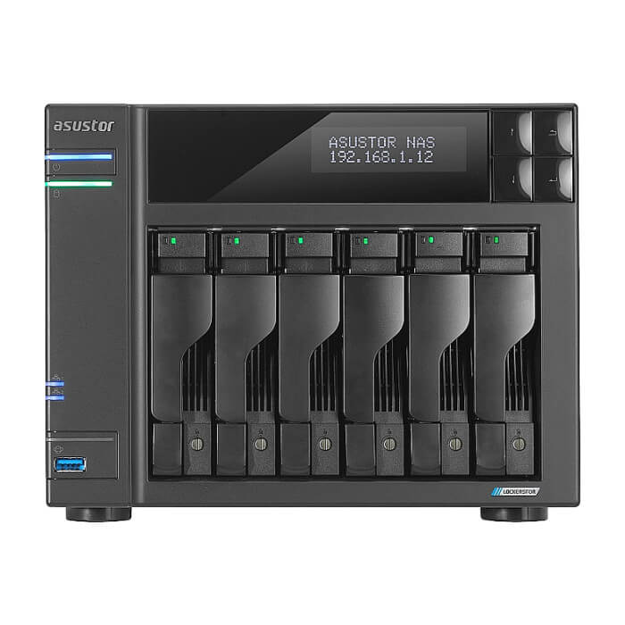 Asustor Lockerstor AS6706, 6 Bay NAS, Intel Jasper Lake Quad-Core 2.0GHz, 8GB RAM DDR4, 2.5GbEx2, M.2 SSD Slots x 4 (Diskless), USB 3.2 Gen 2x2, Toolless installation, with hot-swa на супер цена