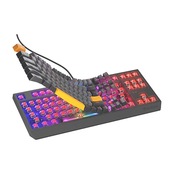 Genesis Gaming Keyboard Thor 230 TKL Anchor Gray Negative US RGB Mechanical Outemu Red (тъмнейл - 4)