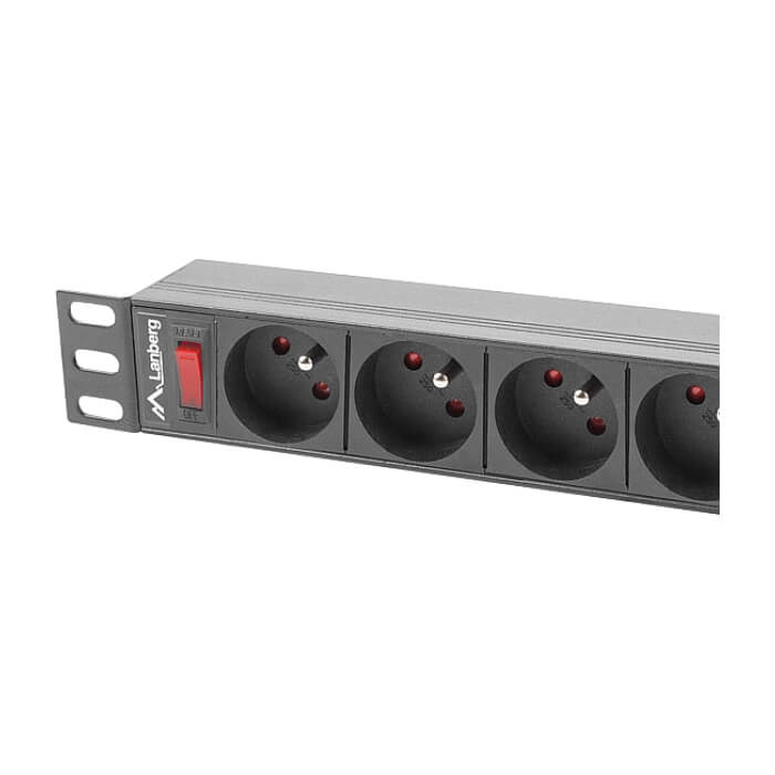 Lanberg power distribution unit (PDU) 19"1U 16A 9 SOCKETS 3M, black (тъмнейл - 3)