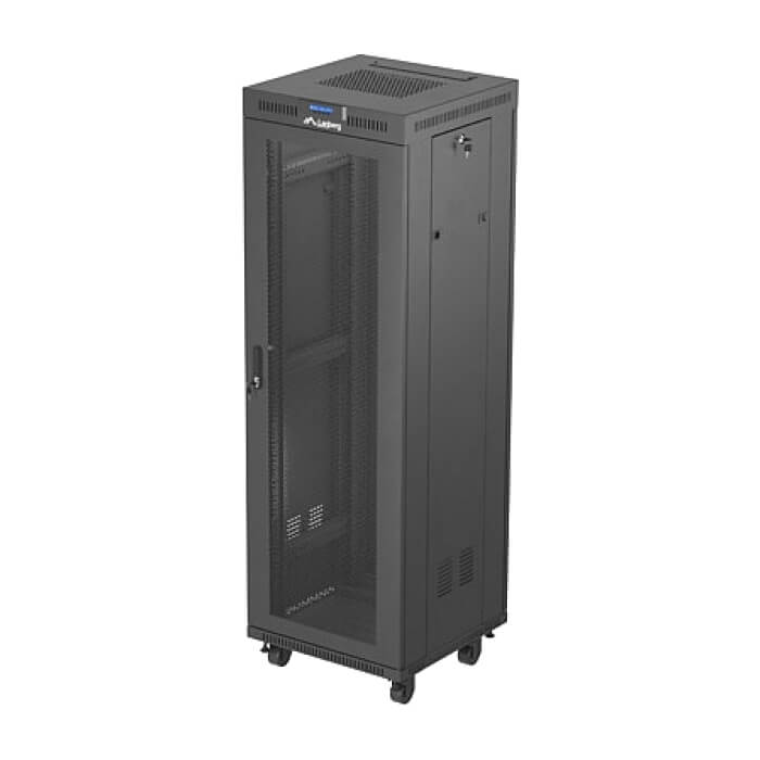 Lanberg rack cabinet 19" free-standing 37U/600X600 (FLAT PACK) with mesh door LCD black ID 87632 (тъмнейл - 5)