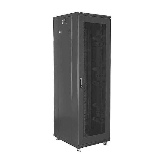 Lanberg rack cabinet 19" free-standing 42U/600x800 (flat pack) with mesh door black ID 87182 (тъмнейл - 3)