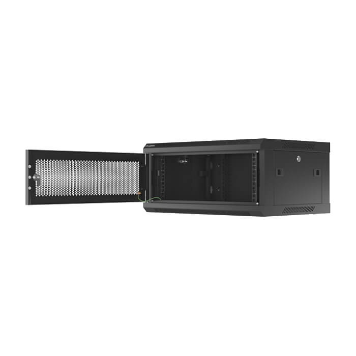 Lanberg rack cabinet 19" wall-mount 4U/600x450 with perforated door black (flat pack) ID 87612 (тъмнейл - 2)