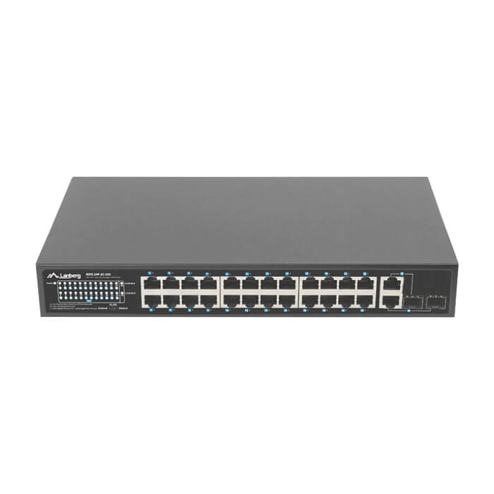 Lanberg Switch 24 x 100MB POE+/2 x Combo Rack 19" Gigabit Ethernet, 250W (тъмнейл - 4)