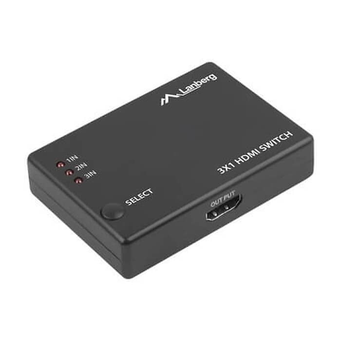 Lanberg Video Switch 3x HDMI + Micro USB port + Remote Controller, black (тъмнейл - 4)