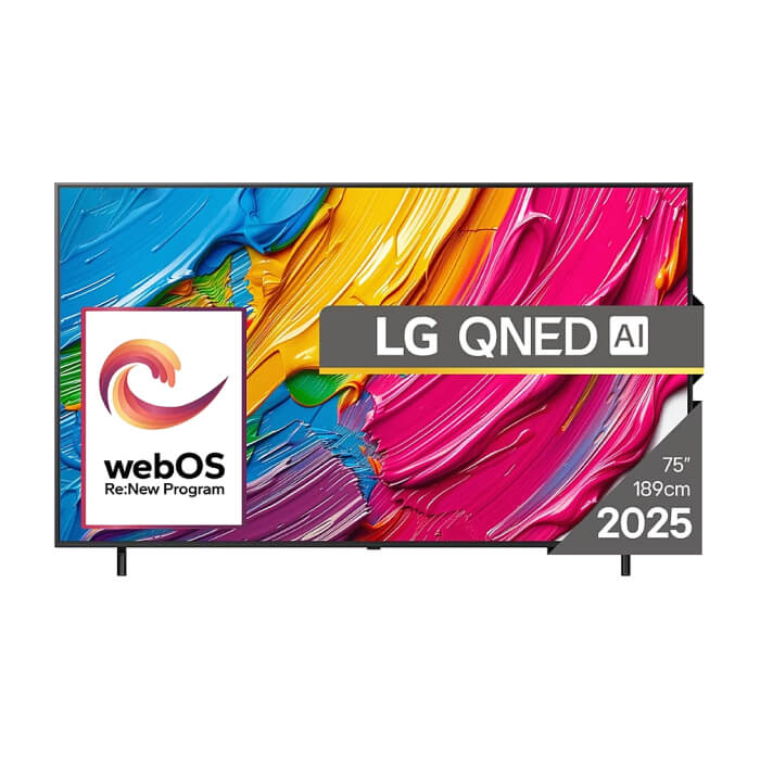 LG 75QNED80A3A, 75" 4K QNED HDR Smart TV, 3840x2160, DVB-T2/C/S2, Alpha 7 AI Processor, HDR10 / HLG, webOS 25 ThinQ, VRR / ALLM / HGiG, 4K Upscaling, WiFi 5, Voice Controll, B ID 97978