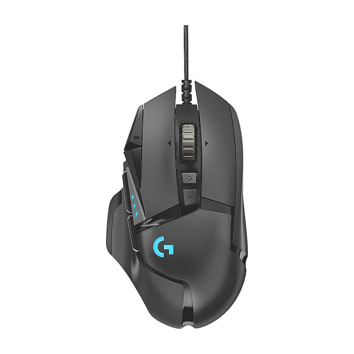 Logitech G502 Mouse, Lightsync RGB, HERO 25K DPI Sensor, 400 IPS, 5x3.6g Optional Weights, 11 Programmable Buttons, 114g, Black на супер цена