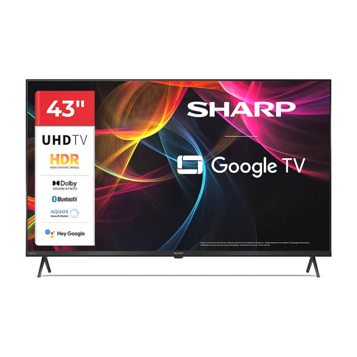 Sharp 43HL4265E, 43" Google TV, 4K Ultra HD 3840x2160 Frameless, 1 000 000:1, AQUOS, DVB-T/T2/C/S/S2, Active Motion 1000, HDR10, Dolby Atmos, Dolby Vision, Google Assistant, ID 95672 на супер цена
