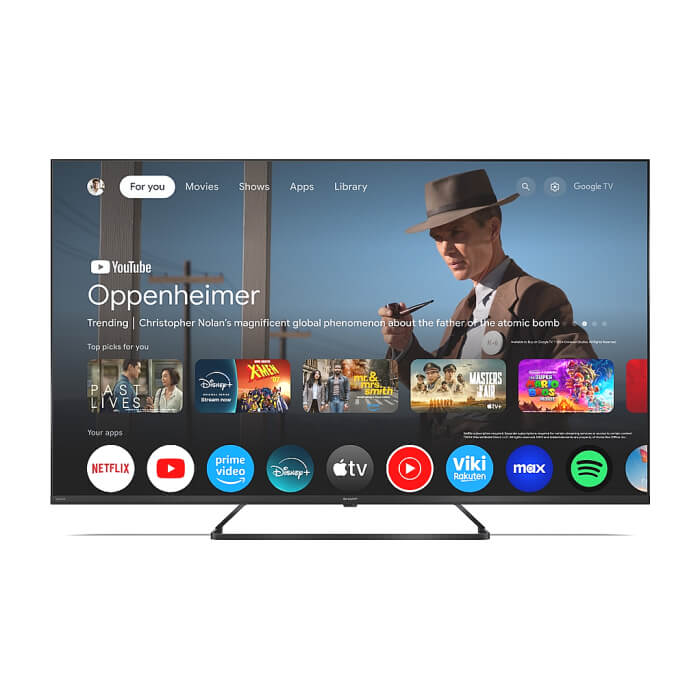 Sharp 50HP6265E, 50" QLED Google TV, 4K Ultra HD 3840x2160 Frameless, 1 000 000:1, AQUOS, DVB-T/T2/C/S/S2, Active Motion 1000, HDR10, Dolby Atmos, Dolby Vision, Google Assist ID 93595 на супер цена