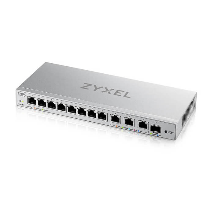 ZyXEL XGS1250-12 v2, 12-Port Gigabit webmanaged Desktop Switch with 8 port 1G + 3-Port MultiGig 1/2.5/5/10G + 1-Port SFP+ (тъмнейл - 3)