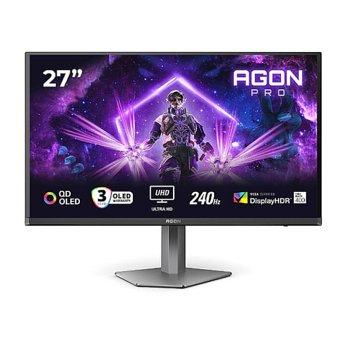 AOC AG276UZD, 26.5" QD-OLED, 3840x2160@240Hz, 0.03ms GtG, 1000cd m/2, 1.500.000:1, 80M:1 DCR, Adaptive Sync, FlickerFree, LowBlue Mode, 5Wx2, Tilt, Height Adjust, Pivot, Swivel, 2xHDMI, DP, USB hub, KVM ID 89691 на супер цена