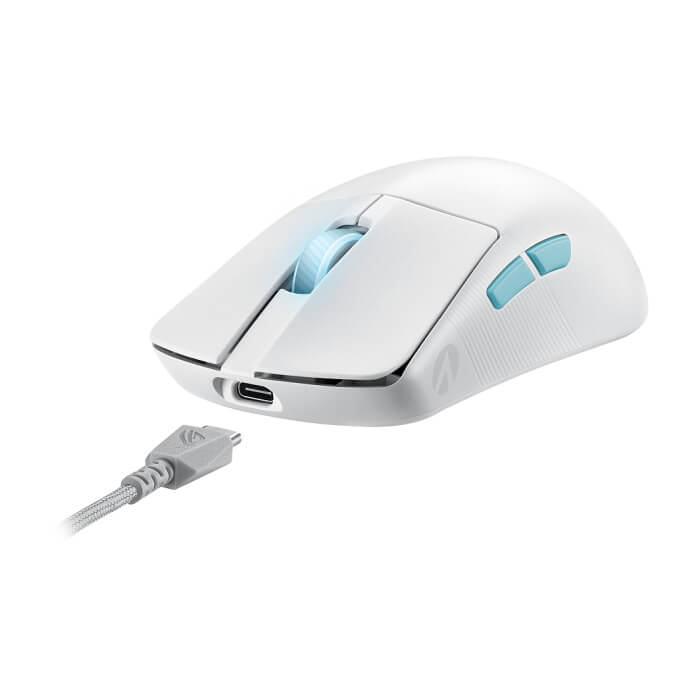 Asus ROG Harpe Ace Aim Lab Edition Gaming Mouse, 54 g Ultra-Lightwieght, Connectivity (2.4GHz RF, Bluetooth, Wired), 36K DPI Sensor, 5 Programmable Buttons, ROG SpeedNova, Esports & FPS Gaming (тъмнейл - 3)