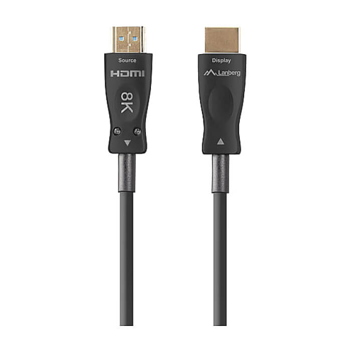 Lanberg HDMI M/M v2.1 cable 50m optical black aoc ID 86816 на супер цена от GT Computers Lanberg HDMI M/M v2.1 cable 50m optical black aoc ID 86816 на супер цена