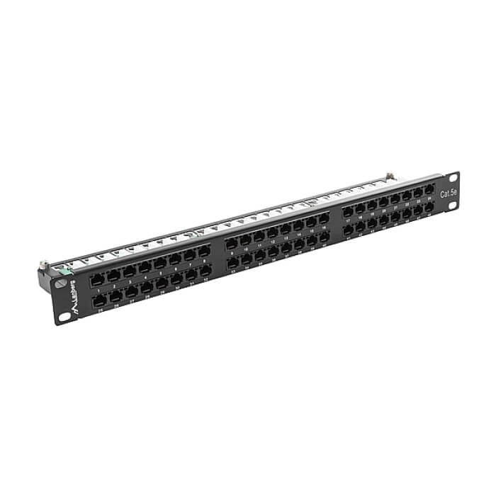 Lanberg patch panel 48 port 1U CAT.5E, black ID 62849 (тъмнейл - 2)