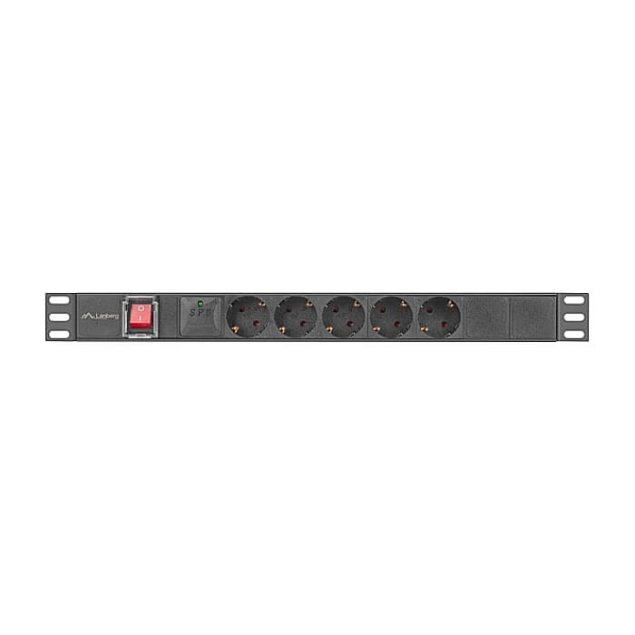 Lanberg power distribution unit (pdu) 19" 1U 16a 2m 5x schuko outlets black на супер цена