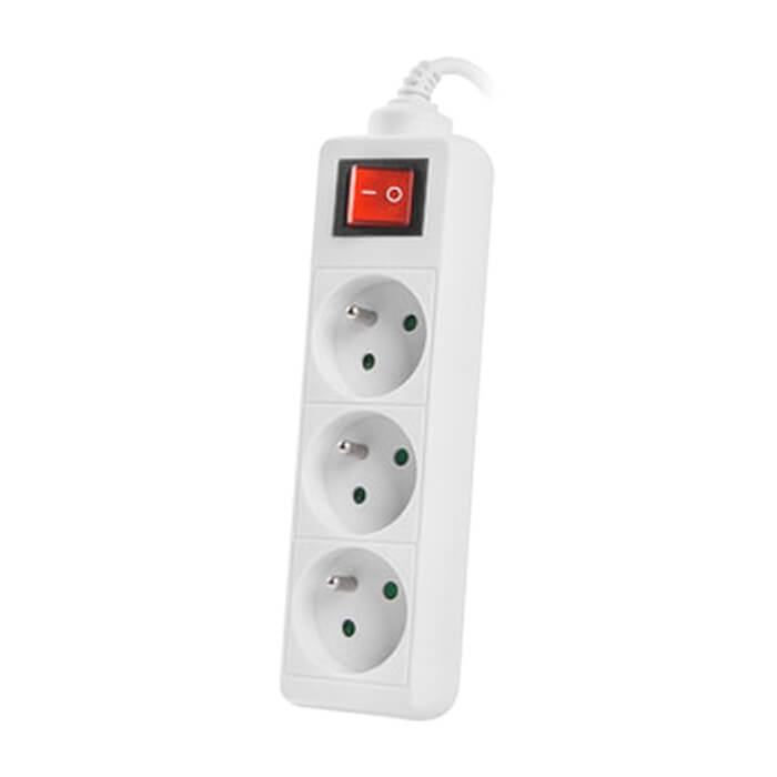 Lanberg power strip 1.5m, 3 sockets, french with circuit breaker quality-grade copper cable, white (тъмнейл - 2)