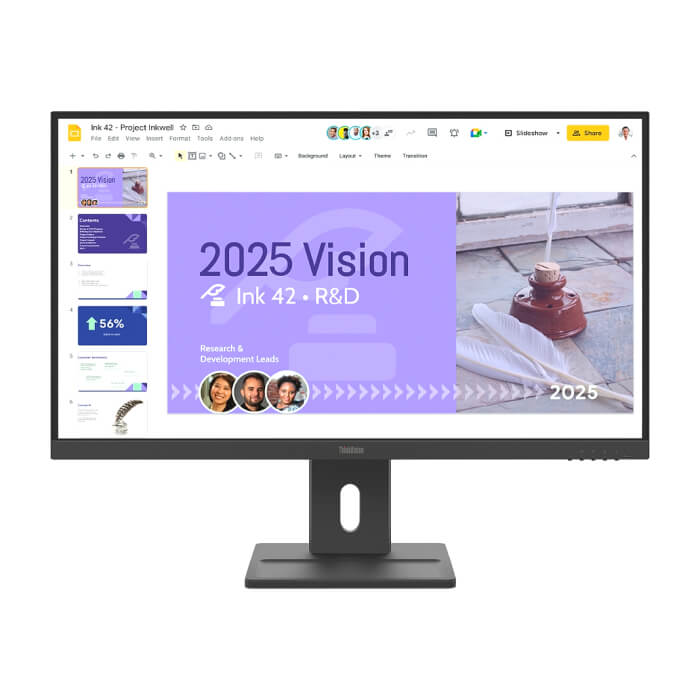 Lenovo ThinkVision E27Q-40 27" IPS, WLED, 2560x1440, 16:9, 100Hz, 4ms, 350 cd/m2, 1500:1, Speakers 2Wx2, HDMI, DP, Tilt, Swivel, Pivot, Height Adjust Stand ID 93196