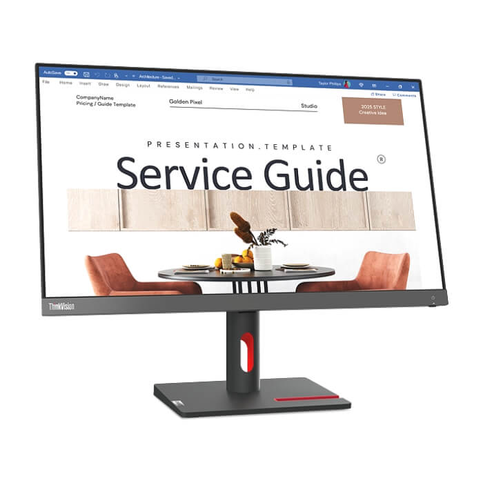 Lenovo ThinkVision S24i-30 23.8" IPS, WLED, 16:9, 1920x1080, 6ms, 1300:1, 100Hz, HDMI, VGA, Tilt Stand ID 65142 (тъмнейл - 2)