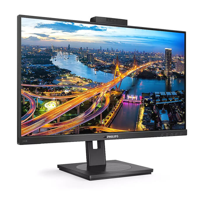 Philips 242B1H/00, 23.8" IPS WLED, 1920x1080@75Hz, 4GtG, 250cd/m2, 1000:1, DCR 50M:1, Adaptive Sync, FlickerFree, Low Blue Mode, 2Wx2, Tilt, Height Adjust, Pivot, Swivel, D-SUB, DVI, HDMI, DP, USB hub ID 64959 (тъмнейл - 2)