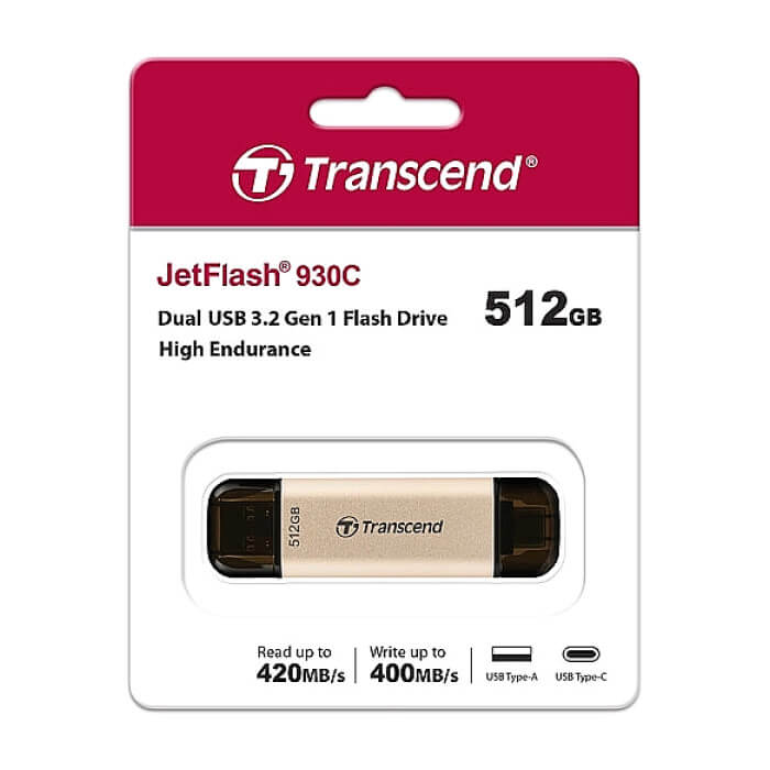 Transcend 512GB, USB3.2, Pen Drive, TLC, High Speed, Type-C ID 74145 (тъмнейл - 5)