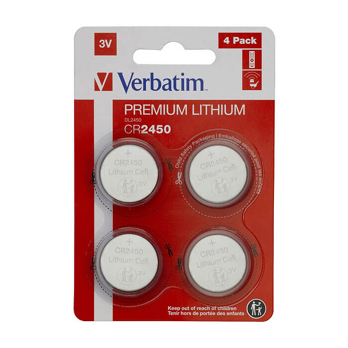 Verbatim LITHIUM BATTERY CR2450 3V 4 PACK на супер цена