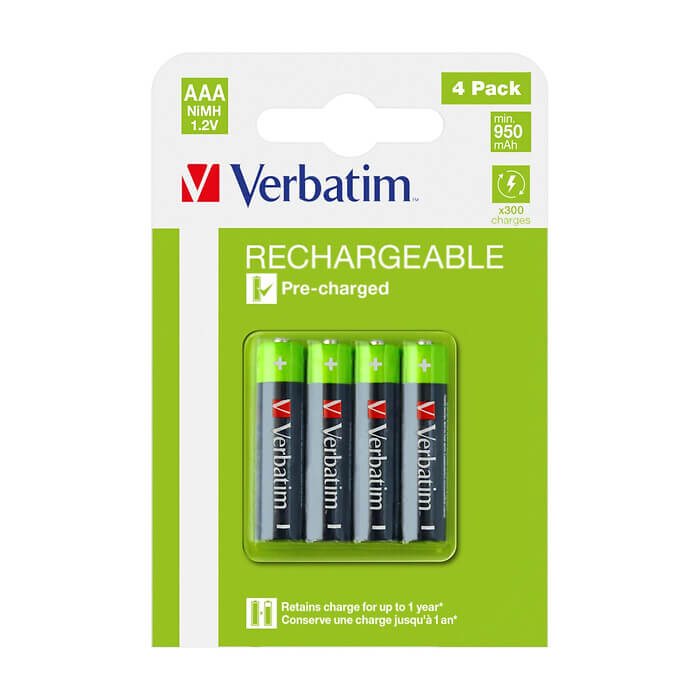 Verbatim RECHARGEABLE BATTERY AAA 4 PACK / HR03 на супер цена