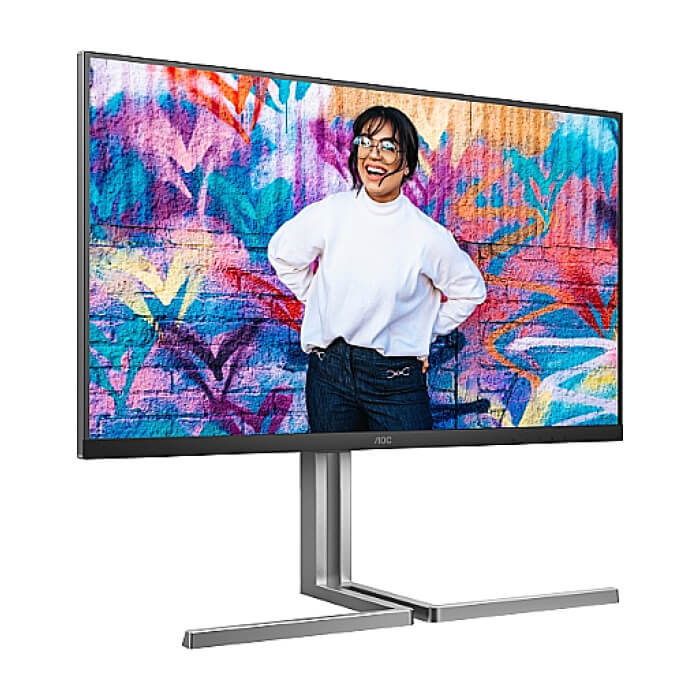 AOC U32U3CV, 31.5" Nano IPS WLED, 3840x2160@60Hz, 4ms GtG, 400cd m/2, 1000:1, 50M:1 DCR, Adaptive Sync, FlickerFree, Anti Blue Light, 3Wx2, Tilt, Height Adjust, Pivot, Swivel, 2xHDMI, DP, USB hub ID 85257 (тъмнейл - 3)