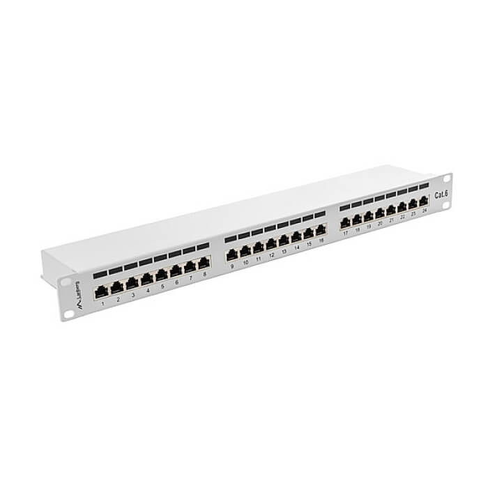 Lanberg patch panel 24 port 1U CAT.6 shielded, grey ID 62854 (тъмнейл - 2)