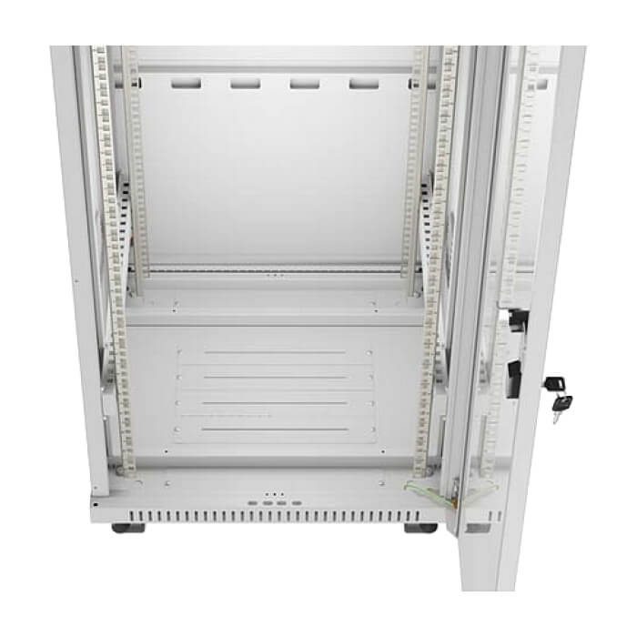 Lanberg Rack Cabinet 19" Free-Standing 42U/600X600 (FlAT Pack) With Glass Door LCD Grey V2 ID 98076 (тъмнейл - 5)