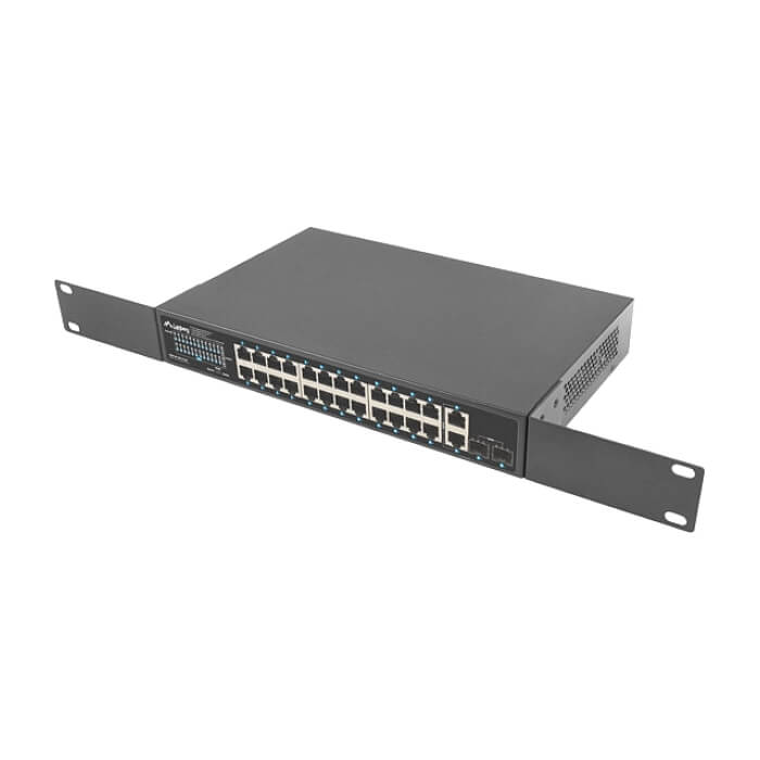 Lanberg switch 24x 1GB poe+/2x GB 2x sfp rack 19" gigabit ethernet 360w на супер цена