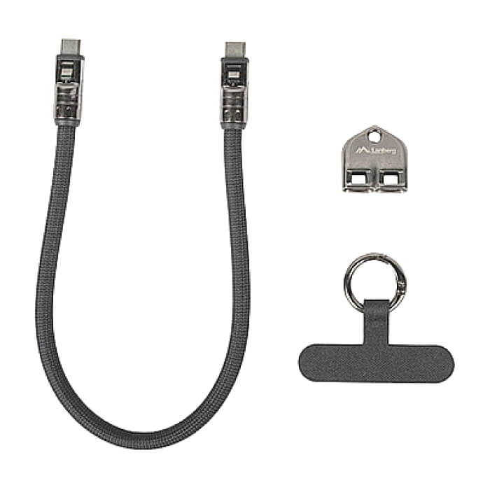 Lanberg USB-C M/M 2.0 cable 0.3m, black ID 98335 (тъмнейл - 3)