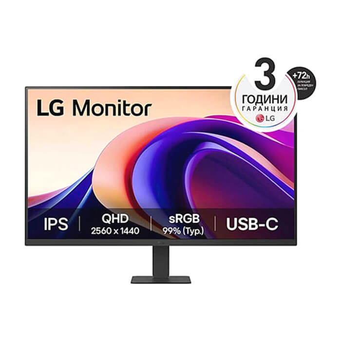 LG 27U631A-B, 27" QHD LED AG, IPS, 100Hz, 5ms, 250 cd/m2, 1000:1, QHD (2560 x 1440), sRGB 99% , HDR 10, USB-C (PD 15W), HDMI, LG Switch, Dynamic Action Sync, Reader mode, Headphone out, Tilt, Black ID 88623 на супер цена