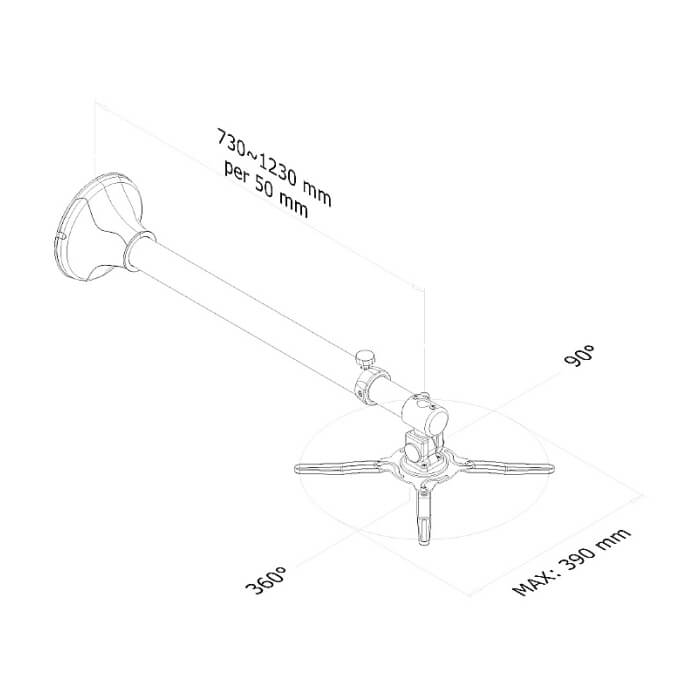 Neomounts by NewStar Projector Wall Mount (length: 79-129 cm = short throw), silver ID 66709 (тъмнейл - 4)