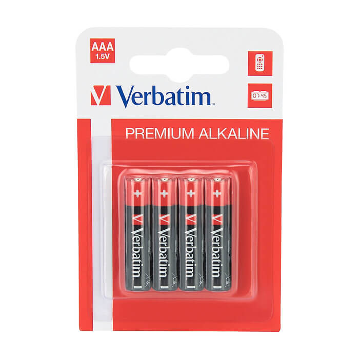 Verbatim ALKALINE BATTERY AAA 4 PACK (HANGCARD) на супер цена