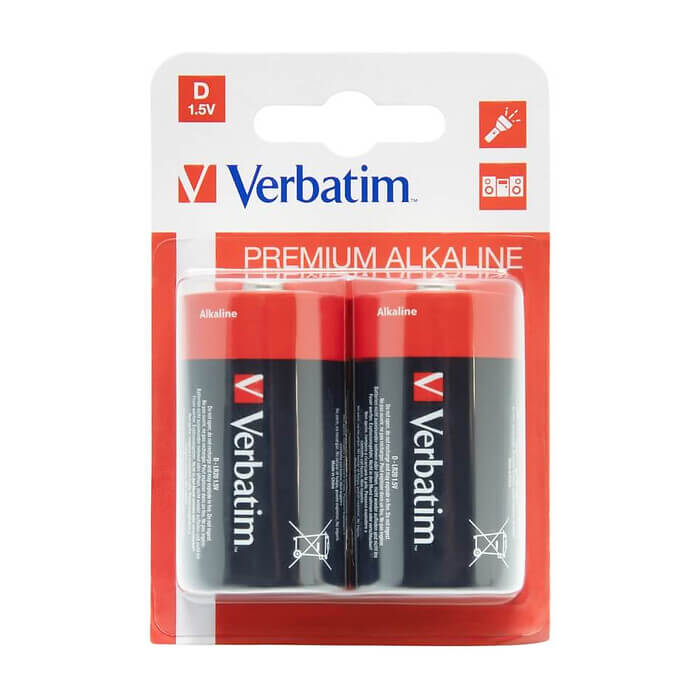 Verbatim ALKALINE BATTERY D 2 PACK (HANGCARD)