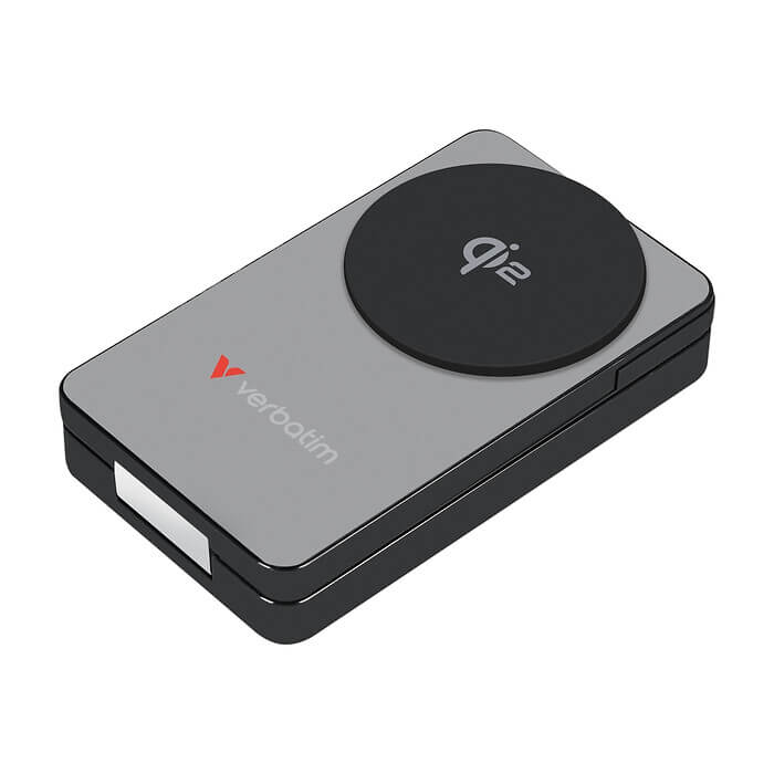 Verbatim Foldable 3-in-1 Qi2 Magnetic Wireless Power Bank 10000 mAh Grey ID 99020 (тъмнейл - 2)