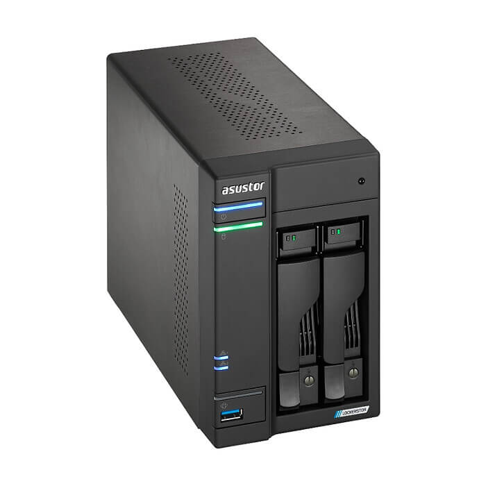 Asustor Lockerstor AS6702T, 2 Bay NAS, Intel Jasper Lake 4C 2.0 GHz, 4GB DDR4 SODIMM, M.2 NVMe x4 slots (Diskless), USB 3.2 Gen 2x2, Dual 2.5GbE Ports, WOW (Wake on WAN), AES-NI ha (тъмнейл - 2)