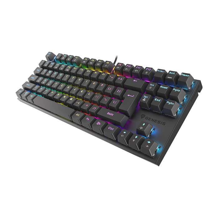 Genesis Mechanical Gaming Keyboard Thor 303 TKL RGB Backlight Red Switch US Layout Black (тъмнейл - 4)