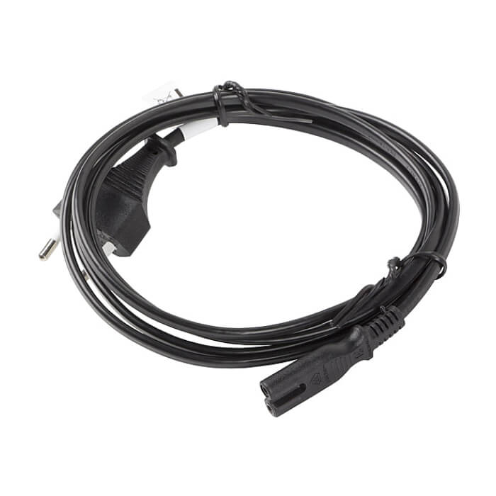 Кабел - Lanberg CEE 7/16->IEC 320 C7 EURO (RADIO) Power Cord 3m VDE, Black ID 72484 (тъмнейл - 2)