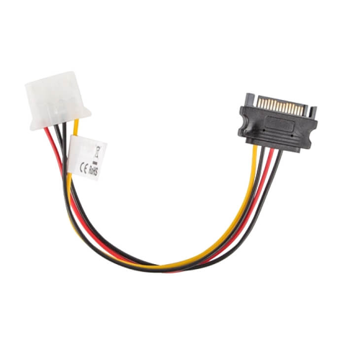 Lanberg molex (f) -> SATA (m), cable 15cm на супер цена от GT Computers Lanberg molex (f) -> SATA (m), cable 15cm на супер цена