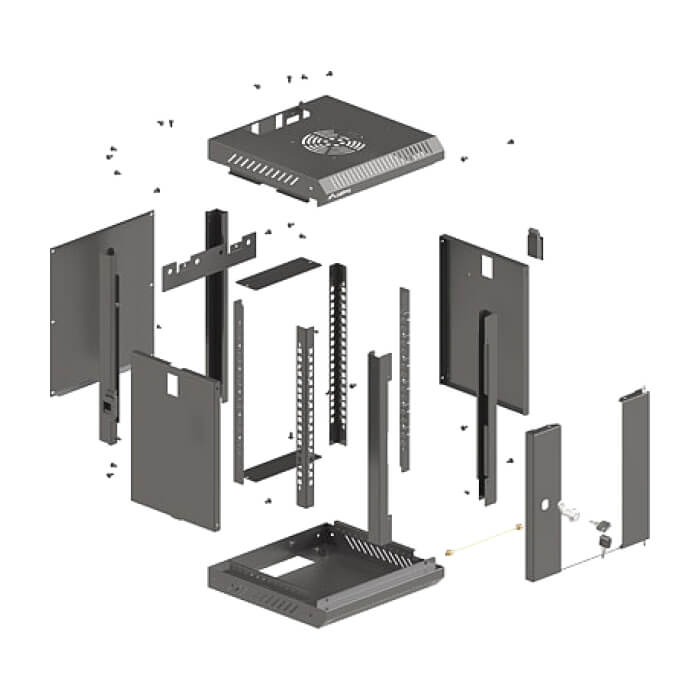 Lanberg rack cabinet 10" wall-mount 6U/300x300 (flat pack) with glass door black ID 87208 (тъмнейл - 5)