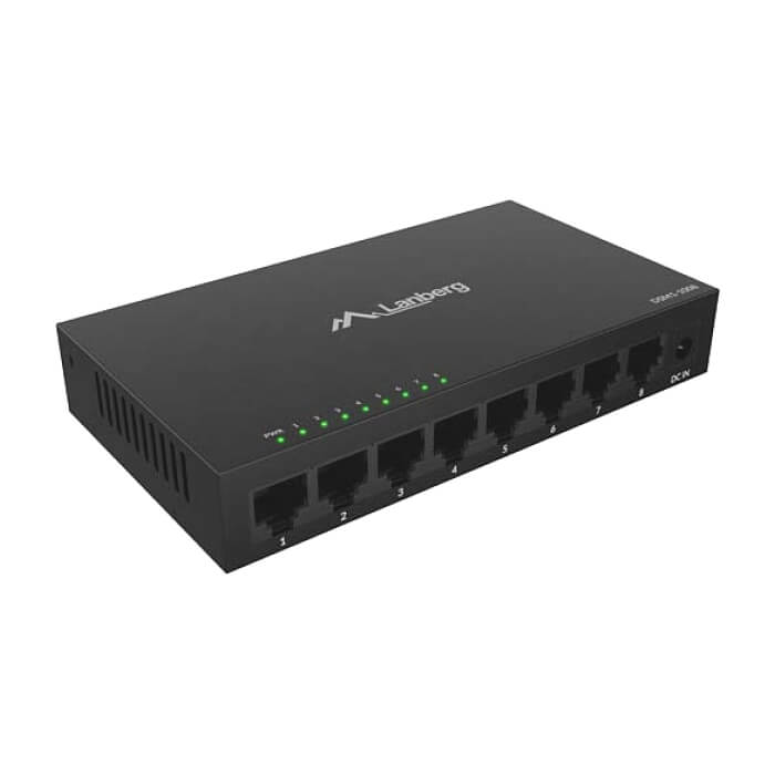 Lanberg switch DSM1-1008 8-port, 1GB/s 12V Metal case (тъмнейл - 2)