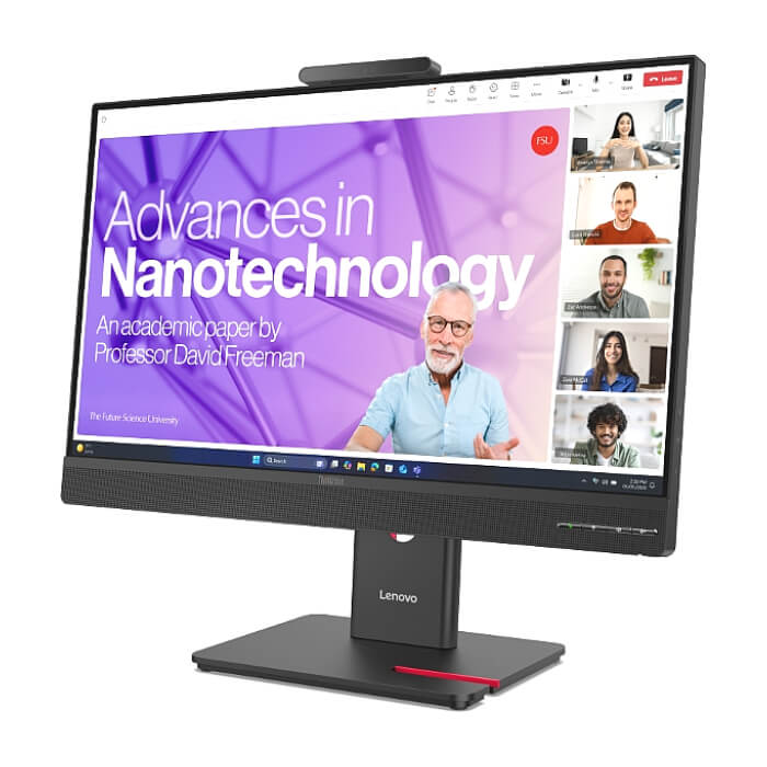 Lenovo ThinkVision T27QD-4v 27", IPS, WLED, 2560x1440, 16:9, 4ms, 48Hz - 120Hz, 350 cd/m2, 1500:1, webcam (5MP, IR+RGB), Microphone, Speakers 5Wx2, HDMI, DP, USB hub, RJ45, Ti ID 93194 (тъмнейл - 3)