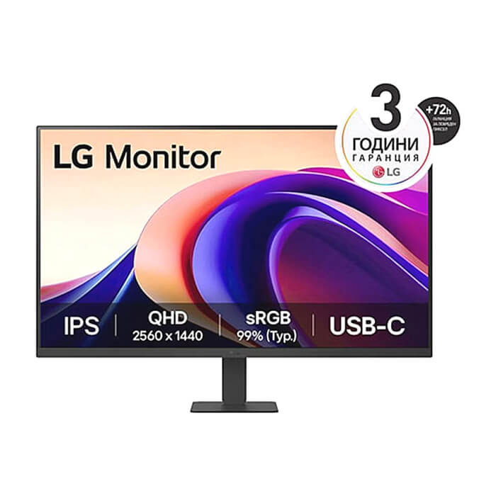 LG 32U631A-B, 31.5" QHD LED AG, IPS, 100Hz, 5ms, 250 cd/m2, 1000:1, QHD (2560 x 1440), sRGB 99% , HDR 10, USB-C (PD 15W), HDMI, LG Switch, Dynamic Action Sync, Reader mode, Headphone out, Tilt, Black ID 88703 на супер цена