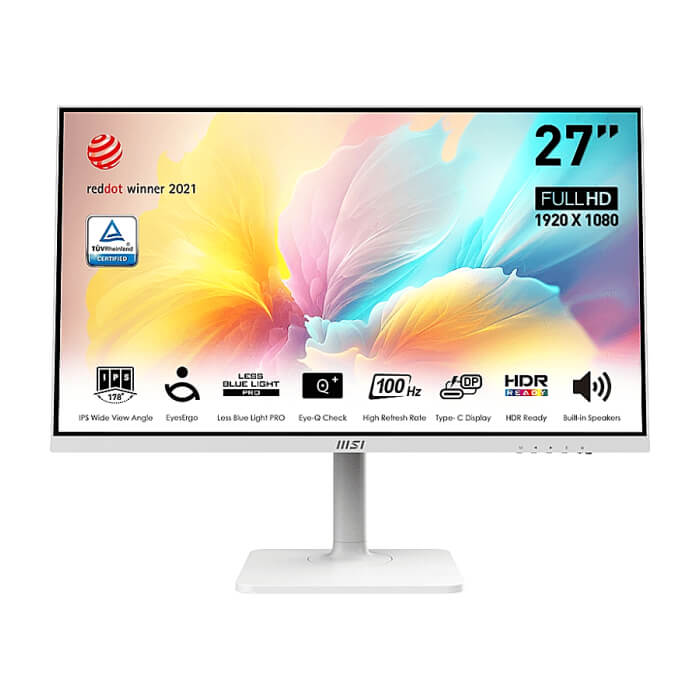 MSI Modern MD2712PW, 27", 100Hz, 1ms, IPS, 1920x1080 (FHD), 16:9, Flat, HDR Ready, EyesErgo, AG, MSI Display Kit, 117% sRGB, 300 nits, 1000:1, RedDot Winner, 1xHDMI1.4, 1xType ID 89361 на супер цена от GT Computers MSI Modern MD2712PW, 27", 100Hz, 1ms, IPS, 1920x1080 (FHD), 16:9, Flat, HDR Ready, EyesErgo, AG, MSI Display Kit, 117% sRGB, 300 nits, 1000:1, RedDot Winner, 1xHDMI1.4, 1xType ID 89361 на супер цена