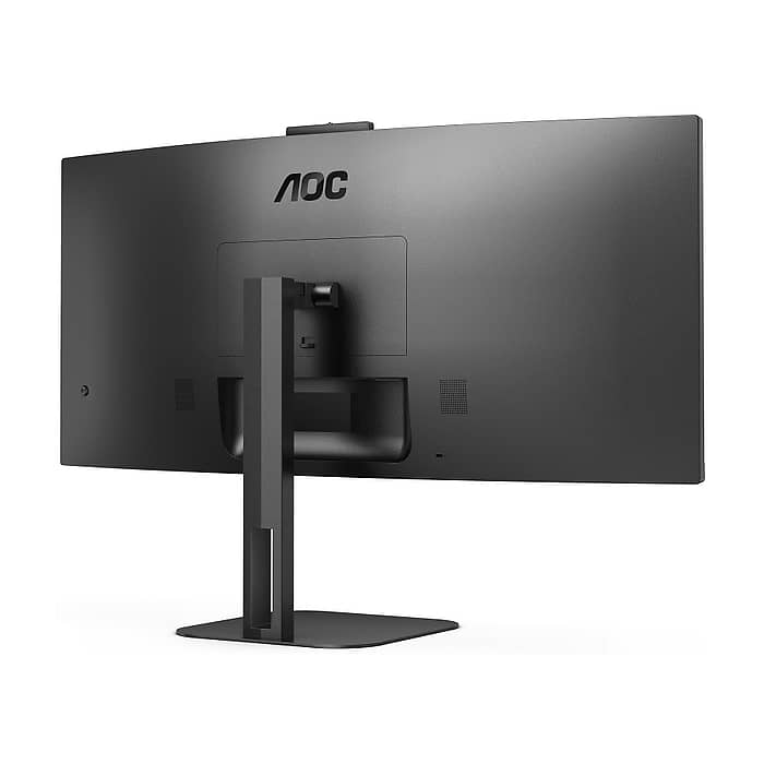 AOC CU34V5CW/BK, 34" Curved 1500R, VA, WLED, 3440x1440@100Hz, 4ms GtG, 1ms MPRT, 300cd m/2, 3000:1, 20M:1 DCR, Adaptive Sync, FreeSync, Low Blue Light, 5Wx2, 2MP Webcam, Tilt, Height Adjust, Swivel, HDMI, DP, USB hub (тъмнейл - 5)