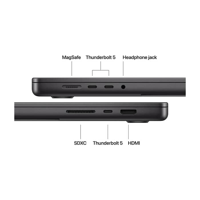 Apple 16-inch MacBook Pro: Apple M5 Max chip with 18-core CPU and 40-core GPU, 48GB, 2TB SSD - Space Black (тъмнейл - 4)