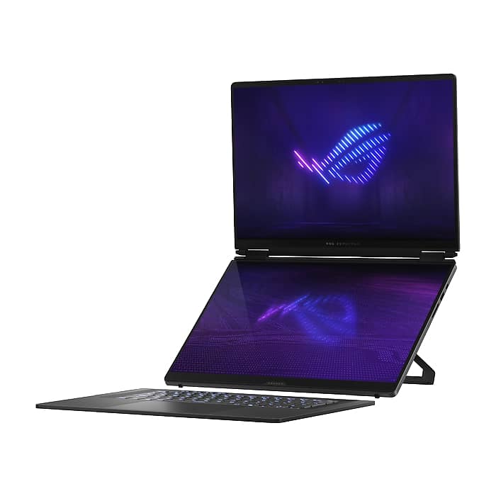 Asus ROG Zephyrus Duo 16, GX651AX-SR086X, Intel Ultra 9 16.0 OLED WQXGA+(WQ+) 2880X1800 16:10 Bend+500nits(HDR 1100nits) Glare DCI-P3:100%,120 HzLPDDR5X 64GB (onbd) ,2TB G4,RTX5090 24 GB G5,Wi-Fi 7 ,Backlit Kbd 1-Zone RGB, Windows 11 Pro,Stell (тъмнейл - 4)