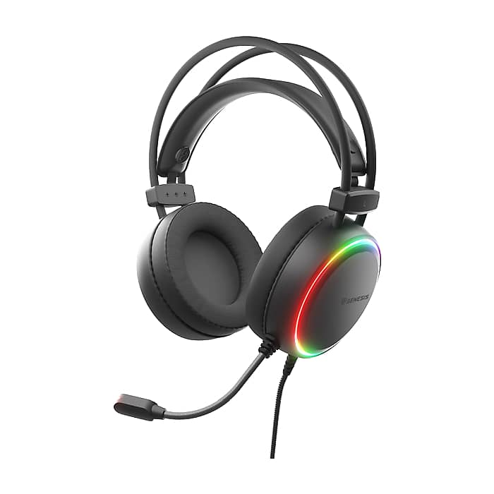 Genesis Headset Neon 614 With Microphone RGB Illumination Black USB (тъмнейл - 2)