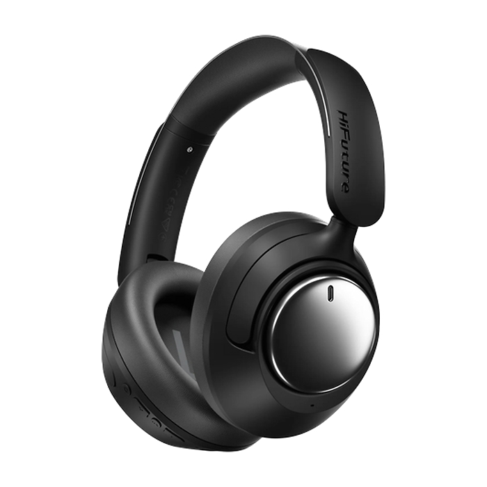 HiFuture TOUR MkII Black, Hybrid Active Noise Canceling, 40Hours Playtime, Memory Protein Foam Cover, Metallic Headband, Wireless 5.4, AUX Cable (тъмнейл - 2)